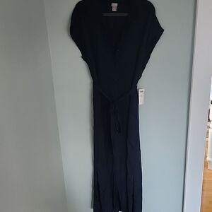 Chico's Black Maxi Dolman Sleeve V-Neck Gown